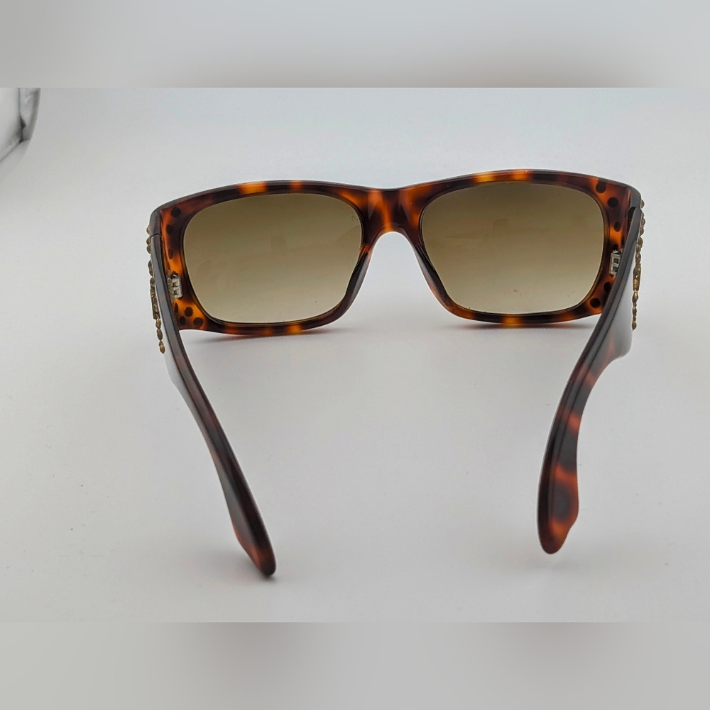 Emmanuelle Khanh Paris 1601-cl-18 Brown Tortoise Shell Frame Bronze Stud Vintage - Picture 6 of 9